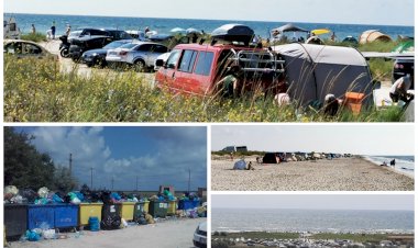 Amenzi de 13000 de lei pentru campare ilegală şi accesul cu maşinile pe plajele de la Vadu şi Corbu