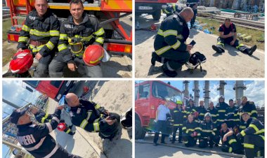 Eroii care au stins flăcările incendiului de la Petromidia Năvodari