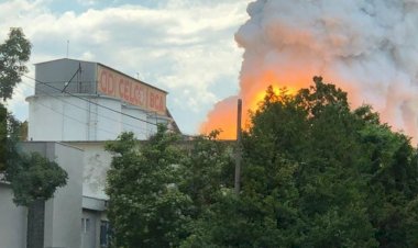 FOTO - Incendiu puternic la o fabrică de BCA din Constanța. Nu sunt victime