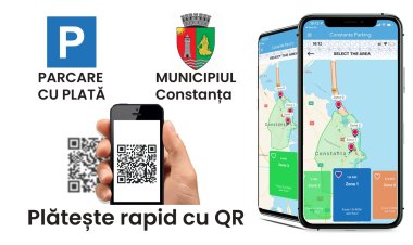 Plata parcării în municipiul Constanța și stațiunea Mamaia devine mai simplă, prin scanarea codului QR