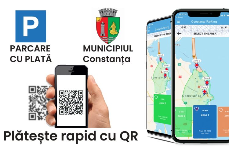 Plata parcării în municipiul Constanța și stațiunea Mamaia devine mai simplă, prin scanarea codului QR