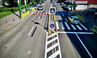 O nouă trecere de pietoni cu scuar a fost amenajată pe bulevardul Aurel Vlaicu