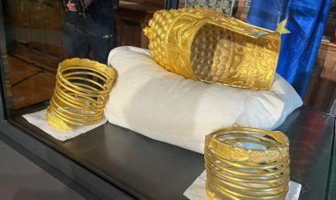 Coiful de la Coțofenești și cele două brățări de aur au fost aduse în țară