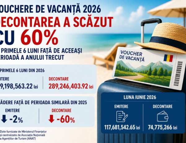 Românii au decontat cu 60 la sută mai puține vouchere de vacanță în primul semestru din 2026